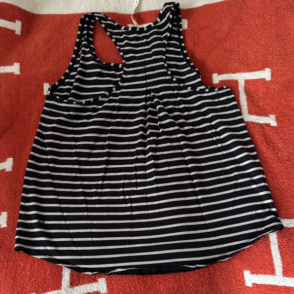Lululemon Athletica Black and White Striped Tank Top - Picture 2 of 3